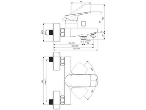 Mitigeur externe pour baignoire/douche Ceralife C chrome